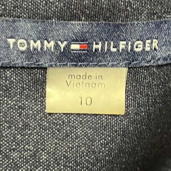 Tommy Hilfiger Navy Sleeveless Sheath Dress with Gold Hardware Back Zipper-Sz 10 - Picture 9 of 10